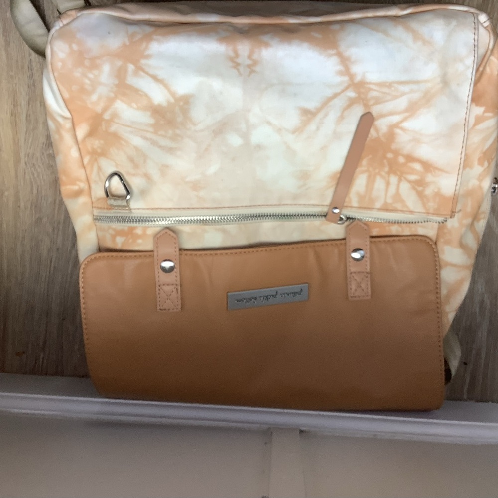 Petunia Pickle Bottom Tan and Cream Baby Bags